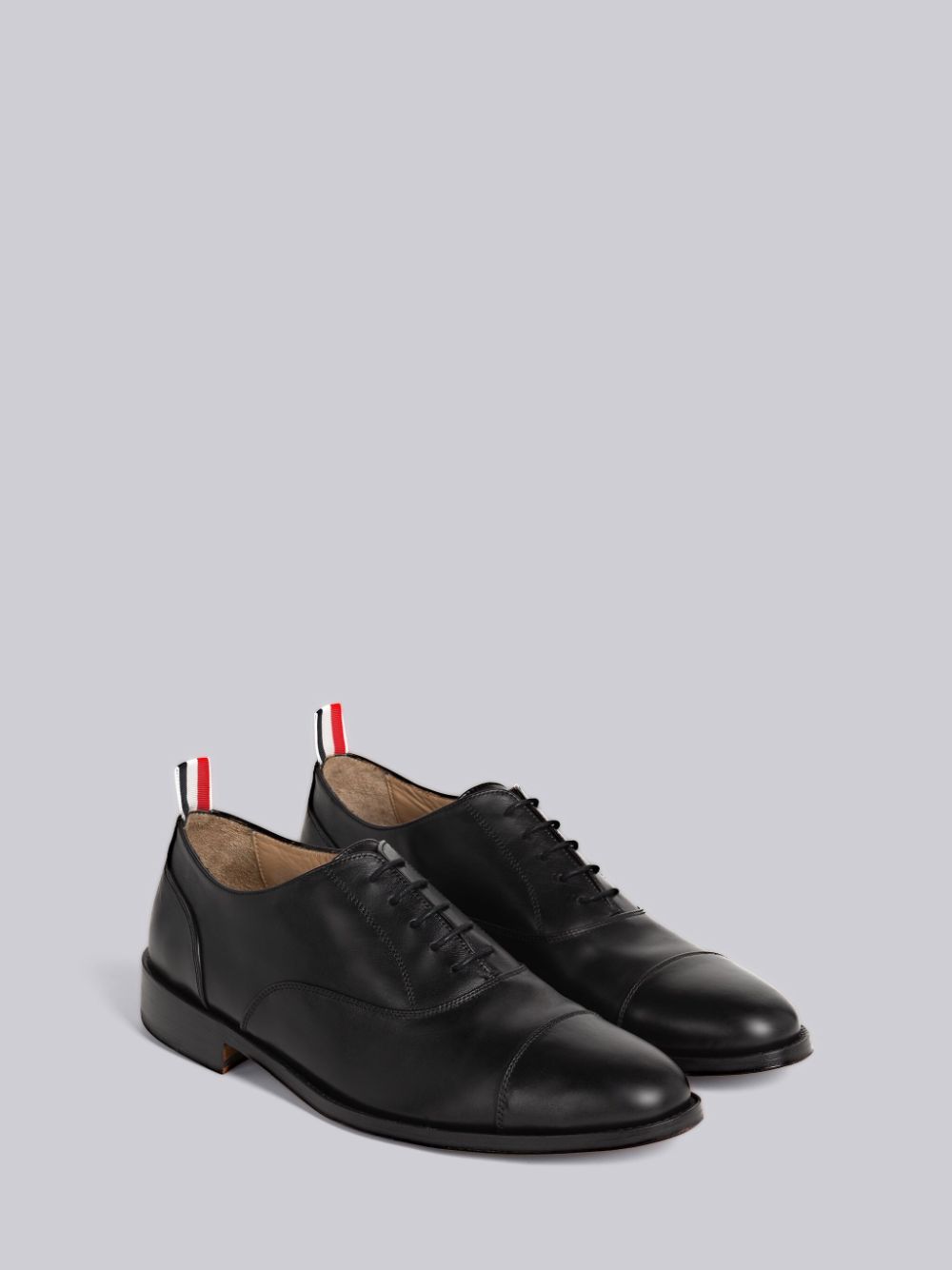 Thom Browne VITELLO CALF LEATHER CAP TOE Men Oxford Shoes Black | DLQ46A13546