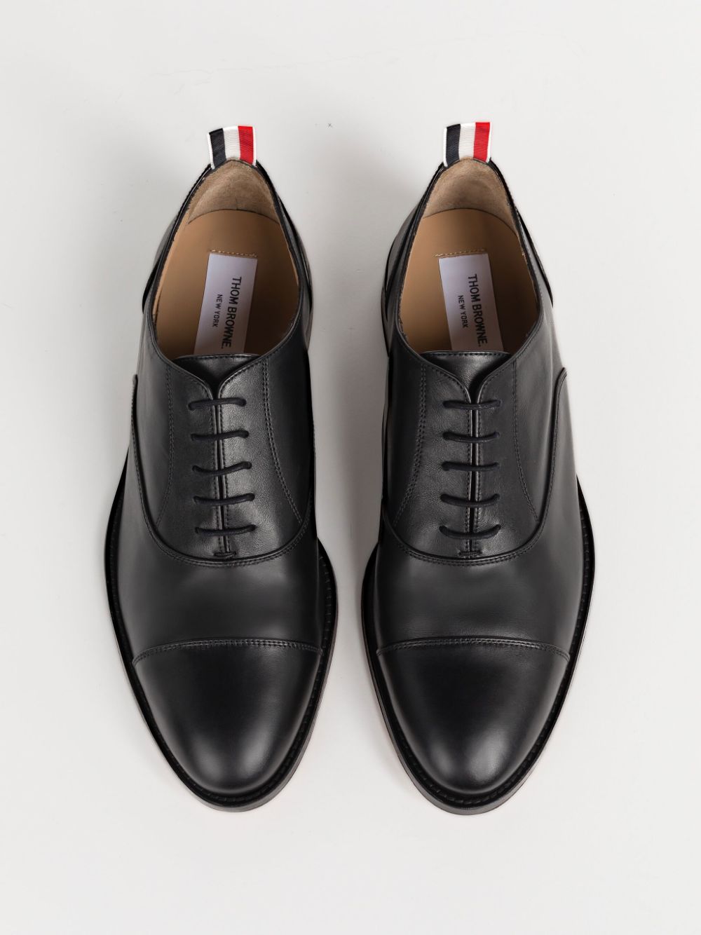 Thom Browne VITELLO CALF LEATHER CAP TOE Men Oxford Shoes Black | DLQ46A13546