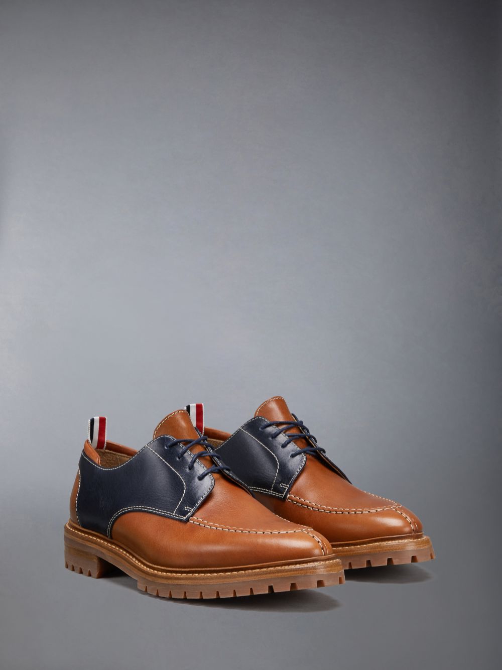 Thom Browne Vacchetta Goodyear Commando Sole Apron Stitch Derby Men Oxford Shoes Brown | FMI50E25239