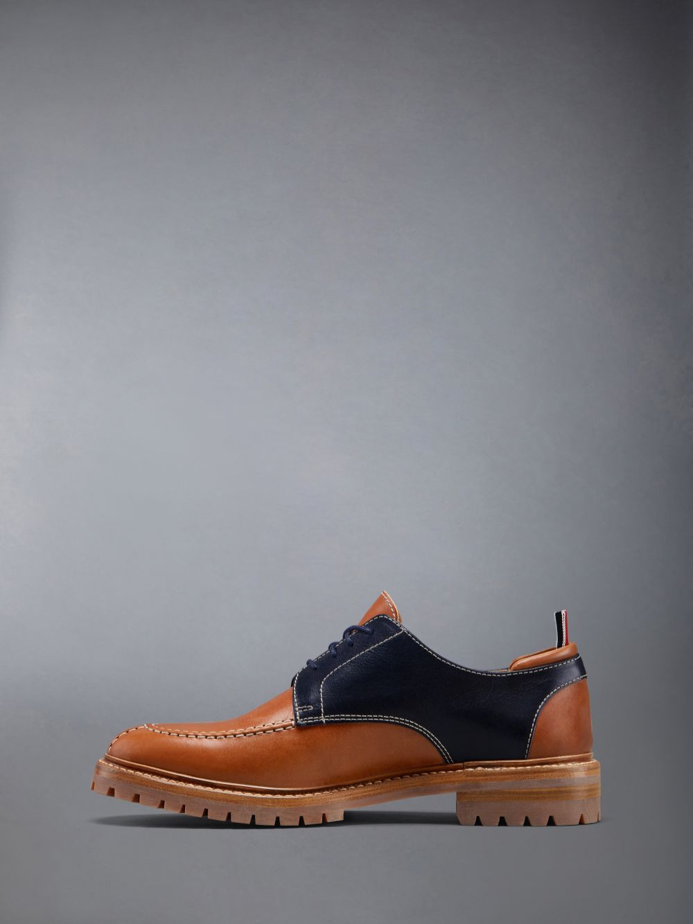 Thom Browne Vacchetta Goodyear Commando Sole Apron Stitch Derby Men Oxford Shoes Brown | FMI50E25239