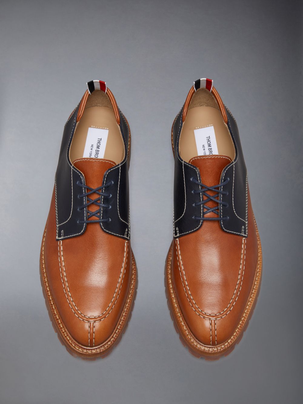 Thom Browne Vacchetta Goodyear Commando Sole Apron Stitch Derby Men Oxford Shoes Brown | FMI50E25239