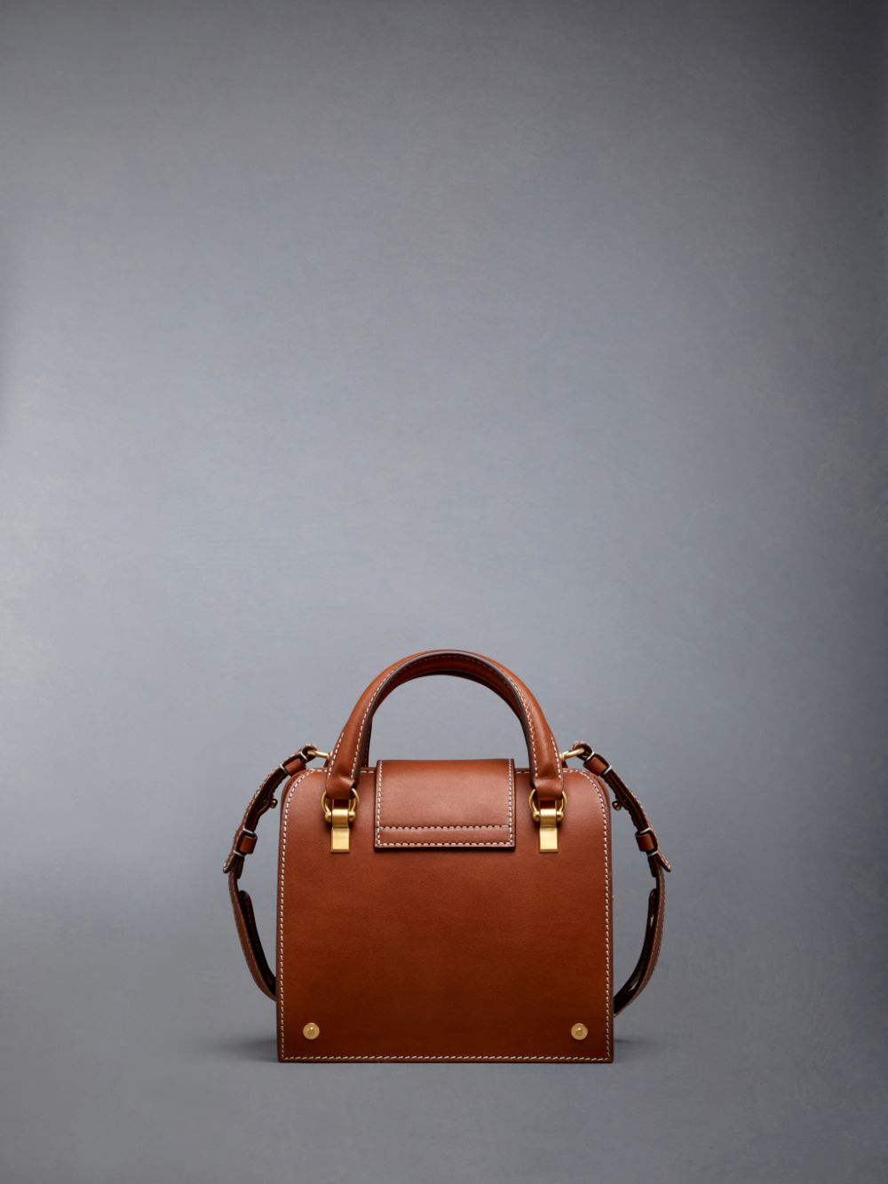 Thom Browne Vacchetta Leather Mrs. Mini Women Tote Bags Brown | SCV32E95010