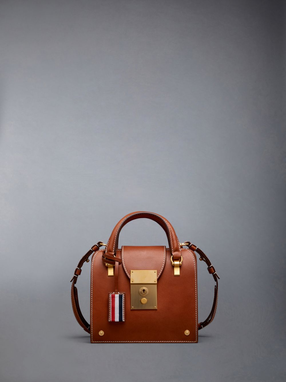 Thom Browne Vacchetta Leather Mrs. Mini Women Tote Bags Brown | SCV32E95010