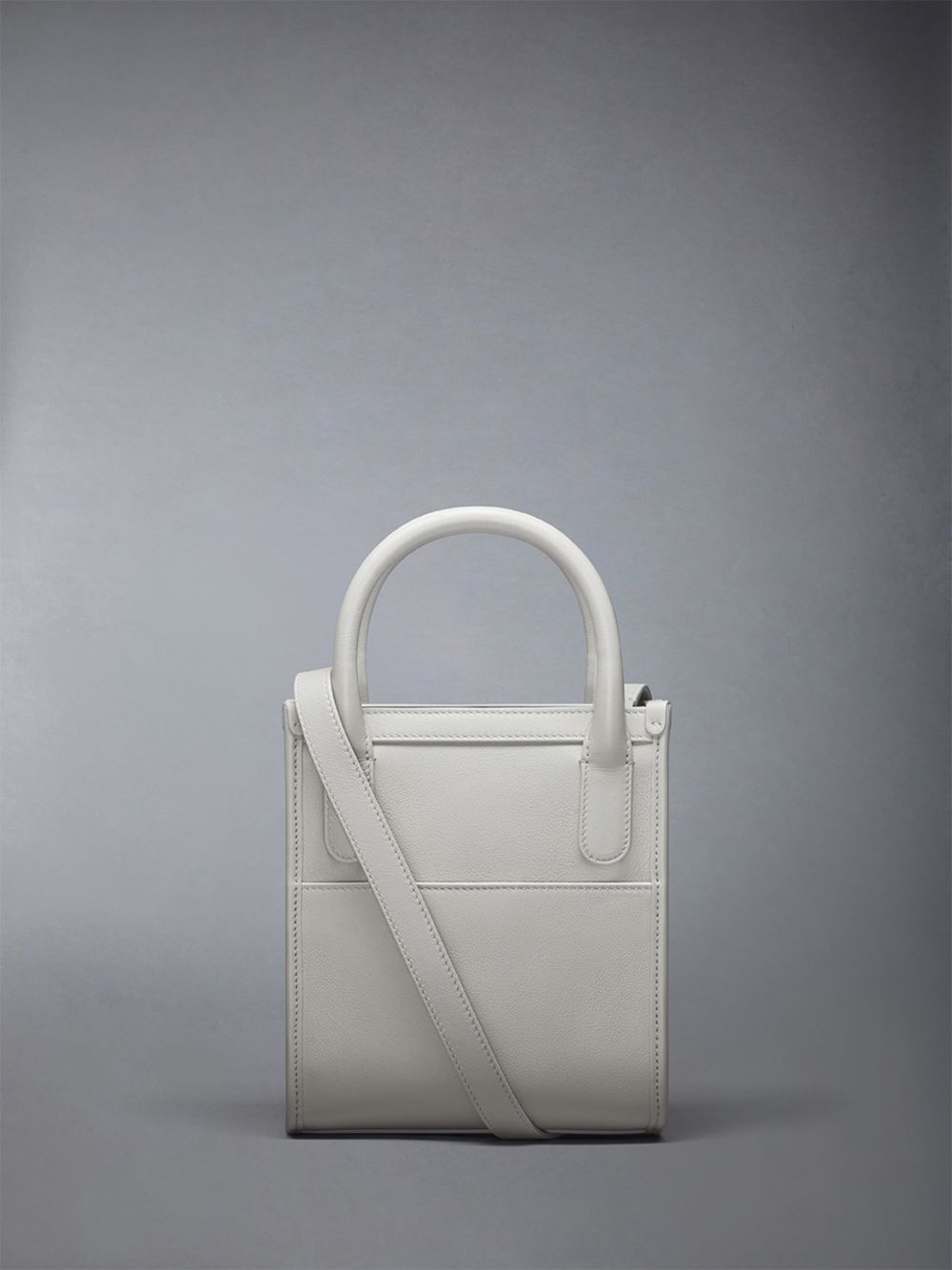 Thom Browne Vertical Mini in Smooth Calf Women Tote Bags Beige | UEQ70Y13171