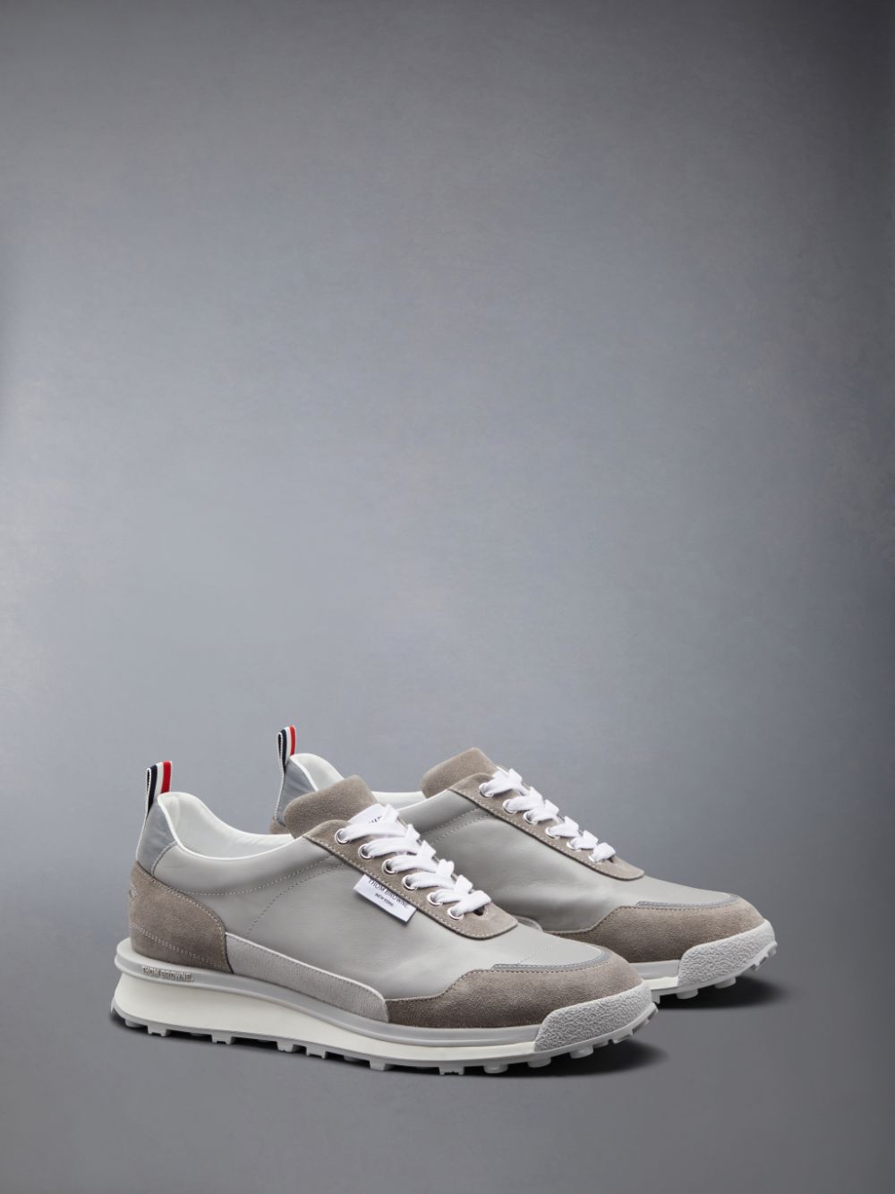 Thom Browne Vitello Calf Alumni Men Sneakers Grey | WQP66K12014