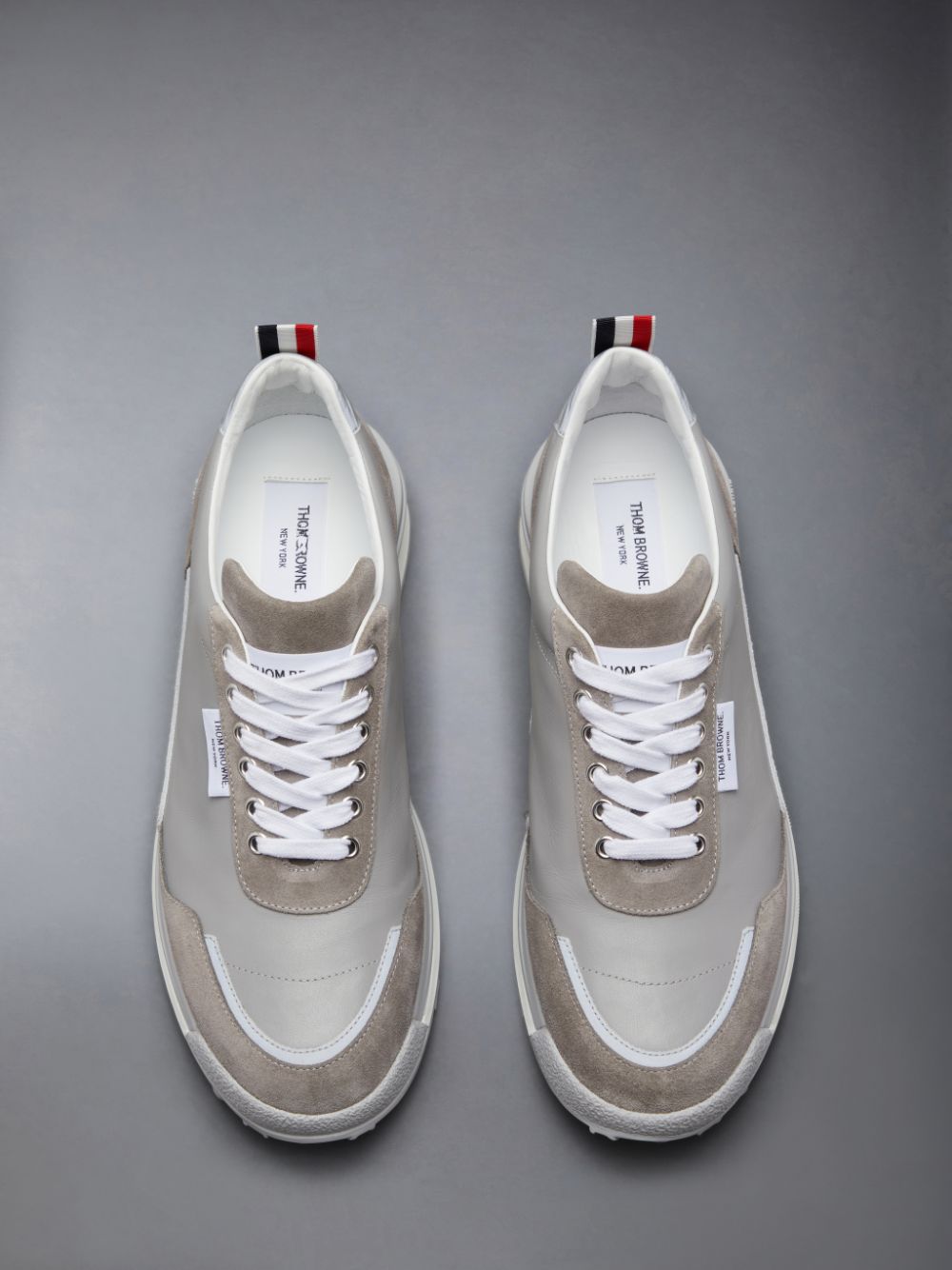 Thom Browne Vitello Calf Alumni Men Sneakers Grey | WQP66K12014