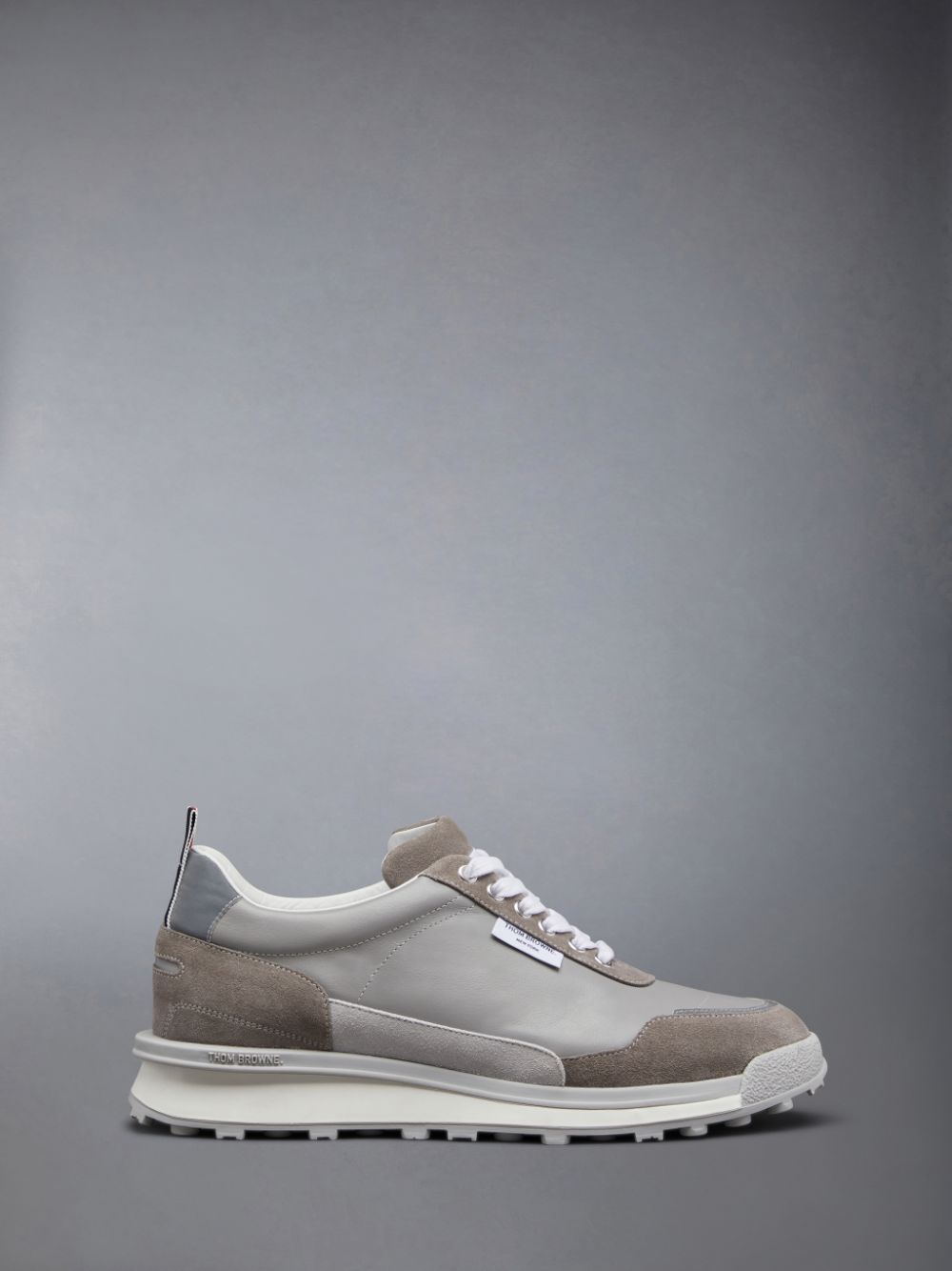 Thom Browne Vitello Calf Alumni Men Sneakers Grey | WQP66K12014