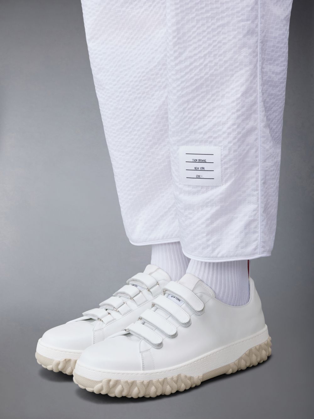 Thom Browne Vitello Calf Court Men Sneakers White | YEW15W60099