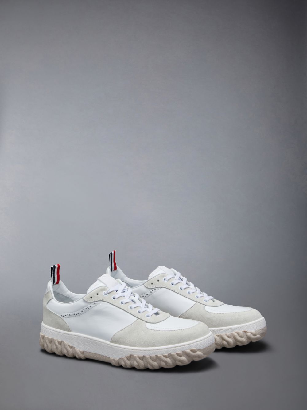 Thom Browne Vitello Calf Letterman Men Sneakers White | KIP51Q15585