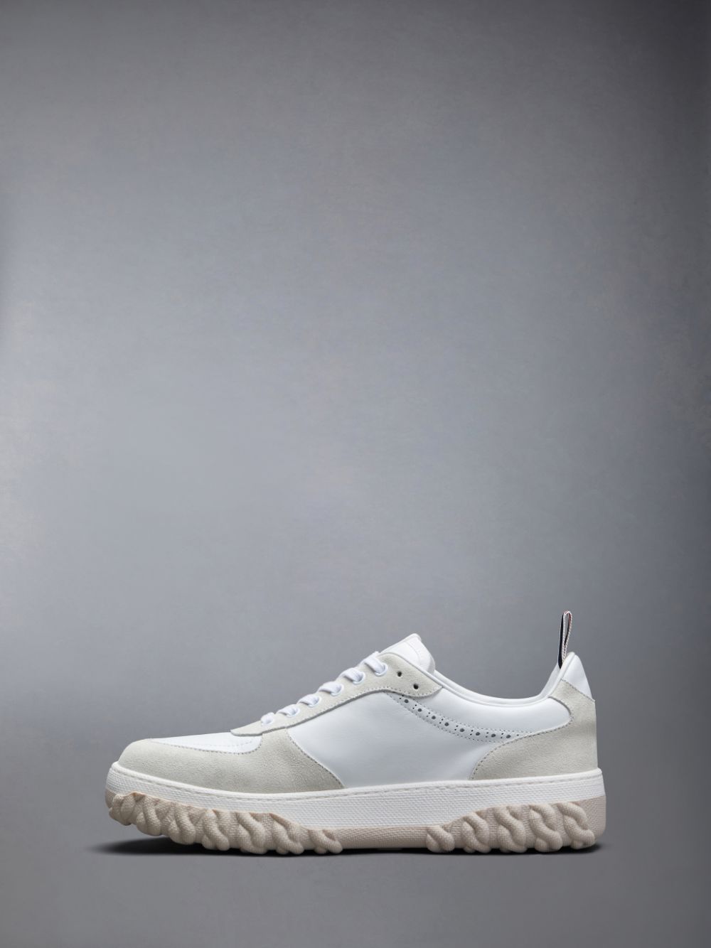 Thom Browne Vitello Calf Letterman Men Sneakers White | KIP51Q15585