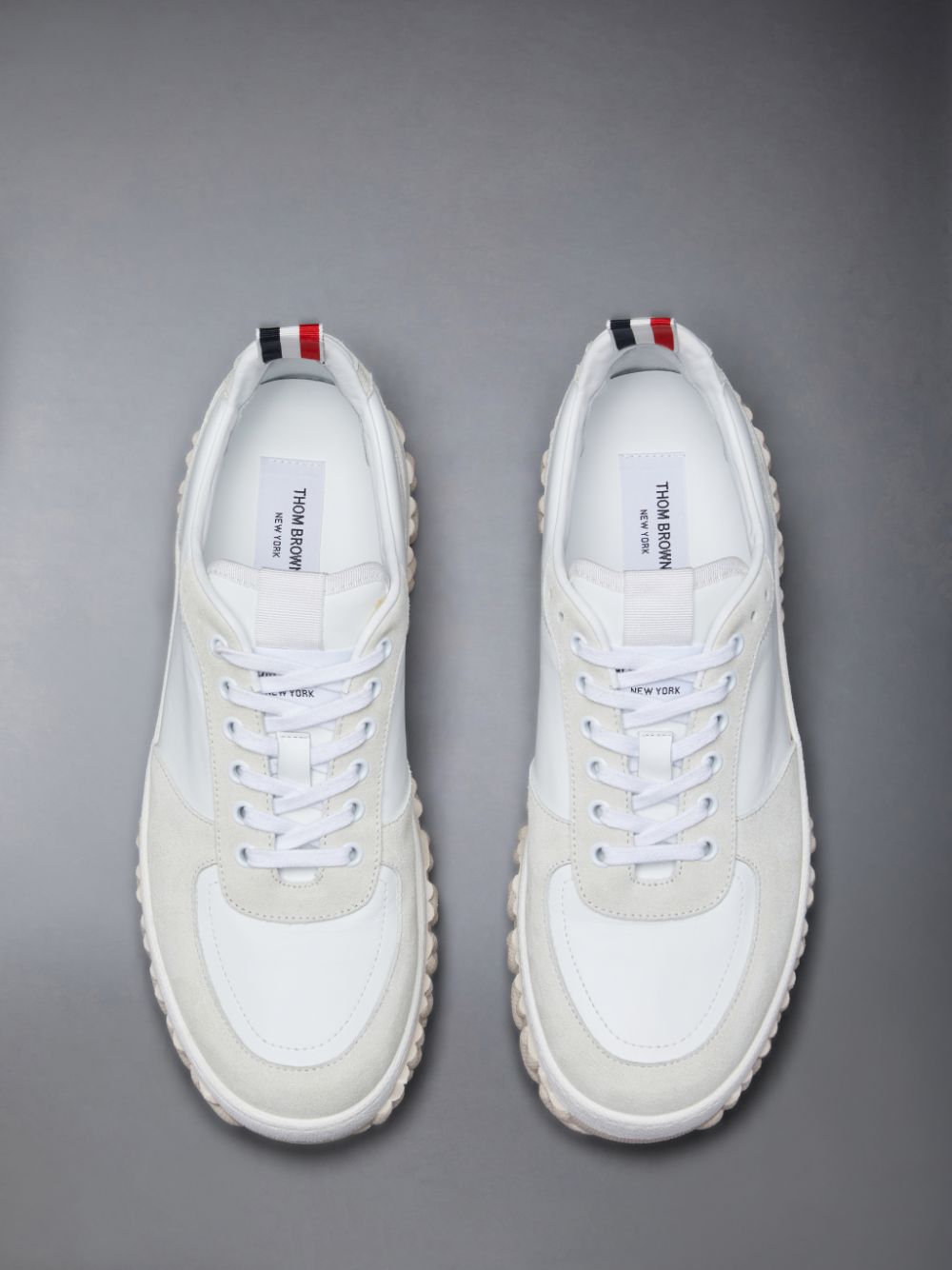 Thom Browne Vitello Calf Letterman Men Sneakers White | KIP51Q15585