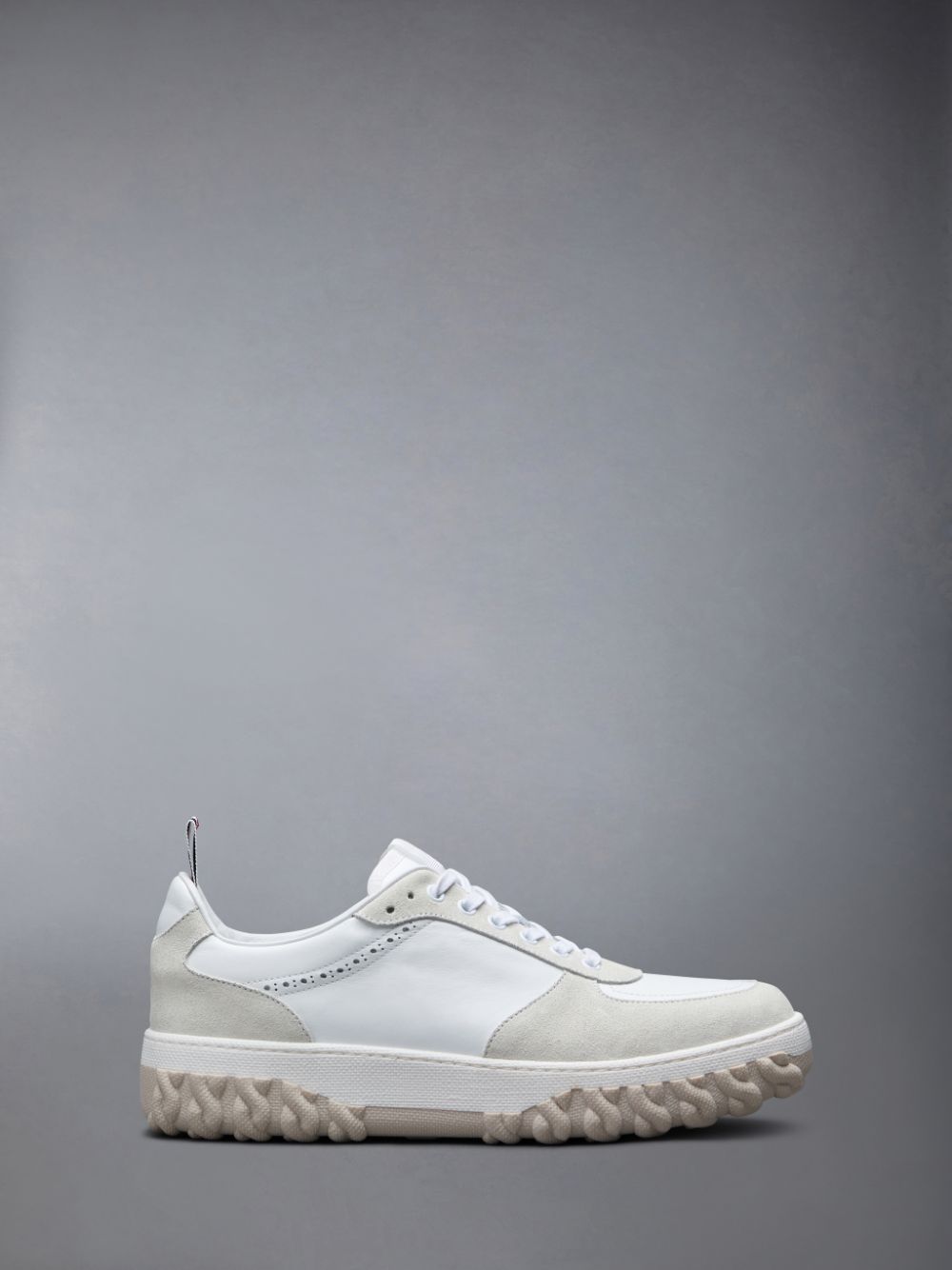 Thom Browne Vitello Calf Letterman Men Sneakers White | KIP51Q15585