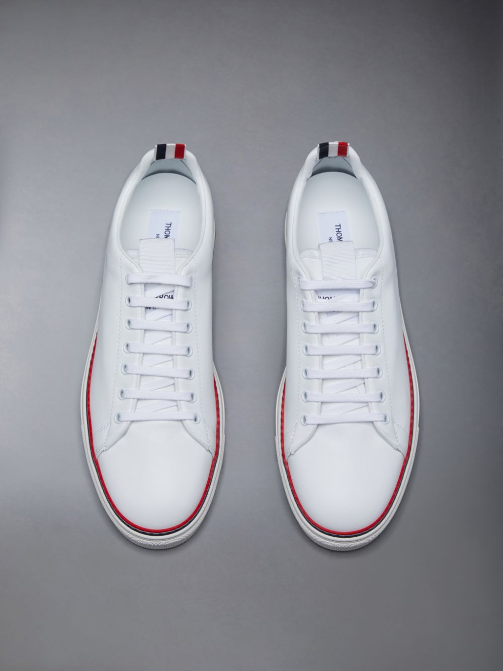 Thom Browne Vitello Calf Tennis Men Sneakers White | XHE95Z79254