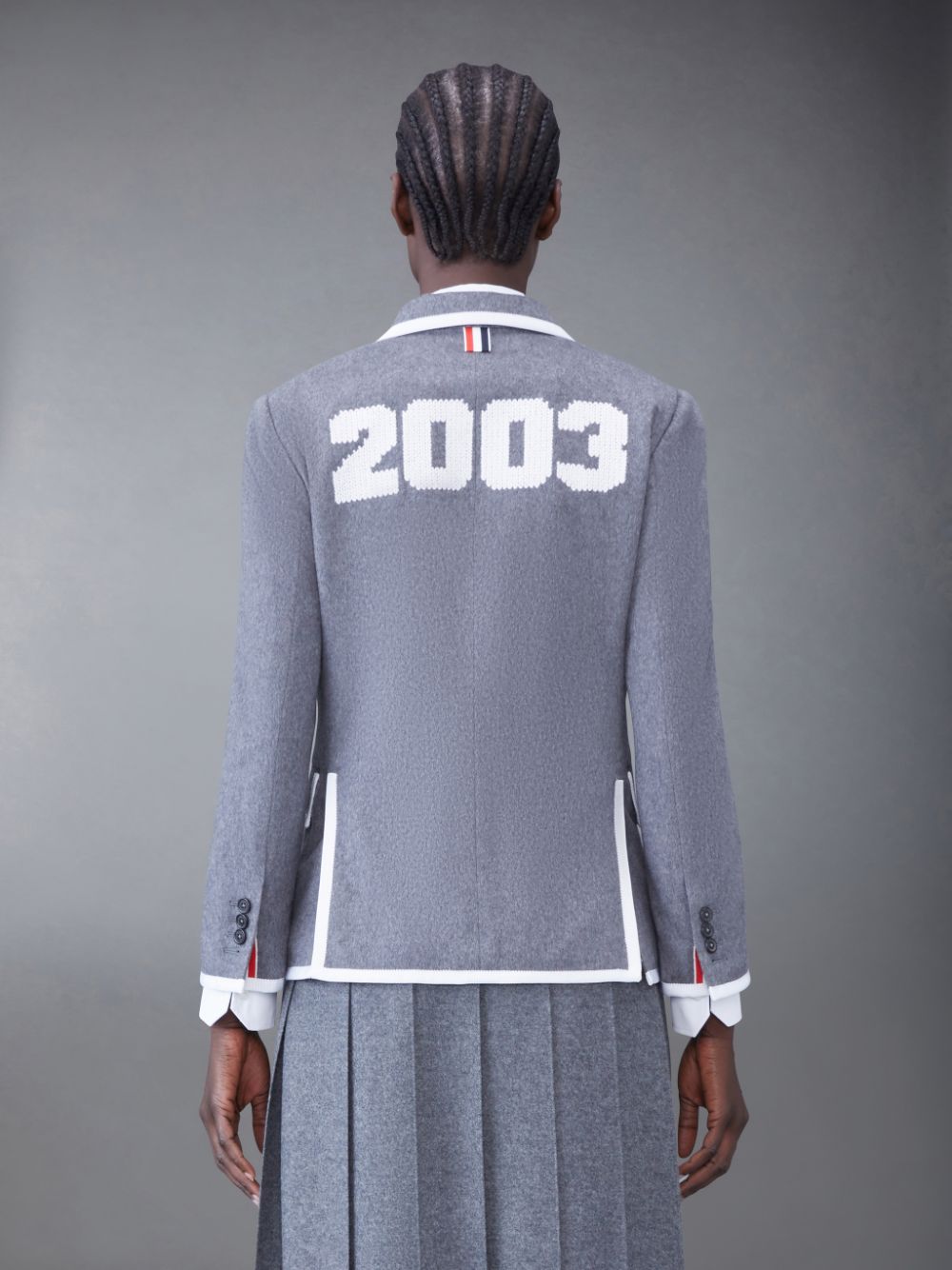 Thom Browne WEIGHT CASHMERE 2003 CLASSIC SPORT Women Coats Grey | UPZ98M53022