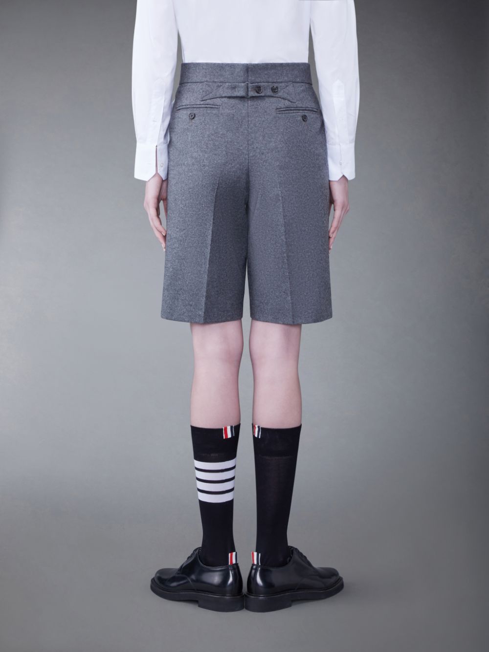 Thom Browne WOOL FLANNEL 2003 CLASSIC BERMUDA Women Shorts Grey | JQM97Z38414