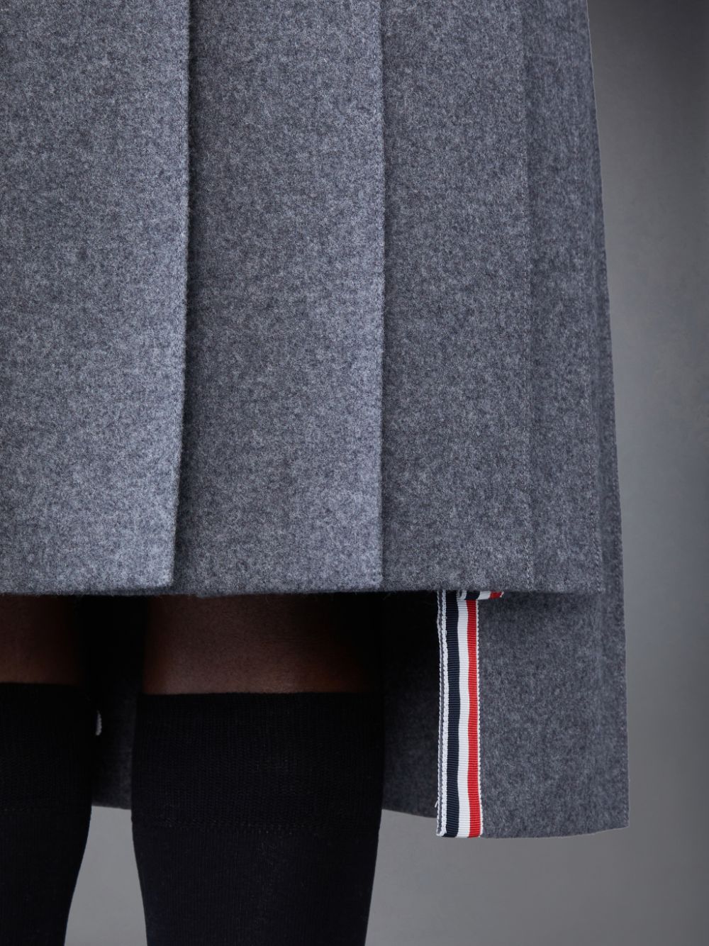 Thom Browne WOOL FLANNEL 2003 CLASSIC PLEATED Women Skirts Grey | CHS65G22600