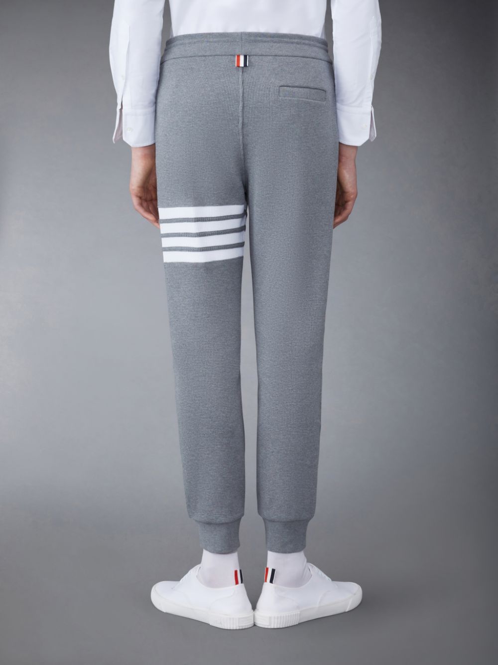 Thom Browne Waffle 4-Bar Men Sweatpants Grey | BWW04G39591