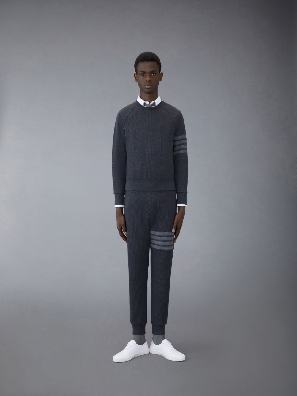 Thom Browne Waffle 4-Bar Men Sweatpants Grey | TPF84U09960