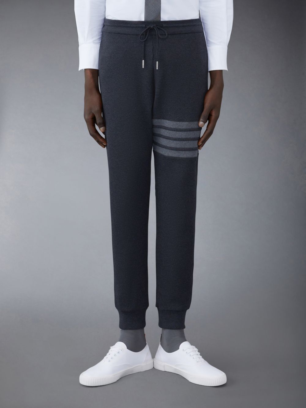 Thom Browne Waffle 4-Bar Men Sweatpants Grey | TPF84U09960