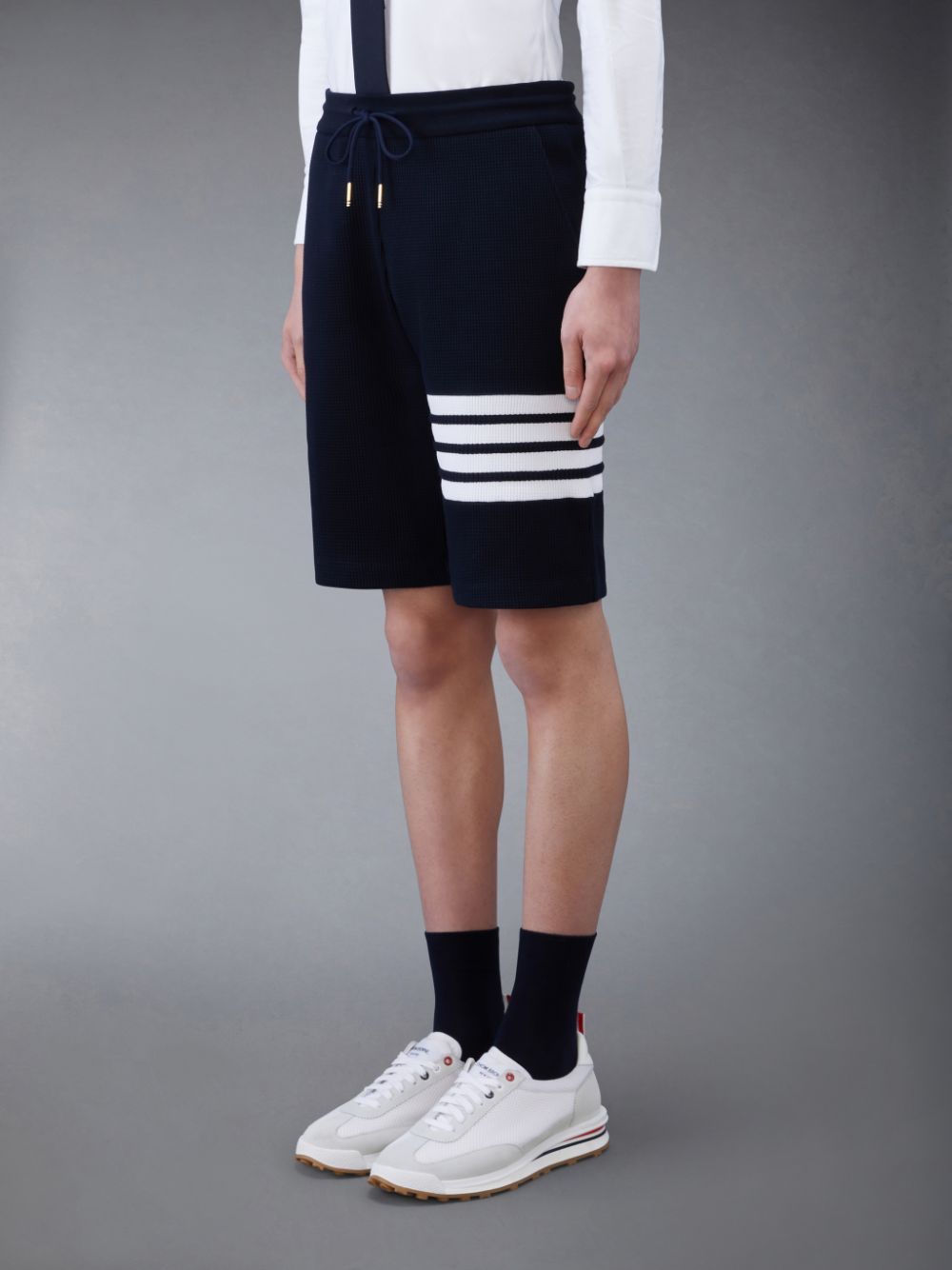 Thom Browne Waffle 4-Bar Men Sweatshorts Blue | HQF06C34277