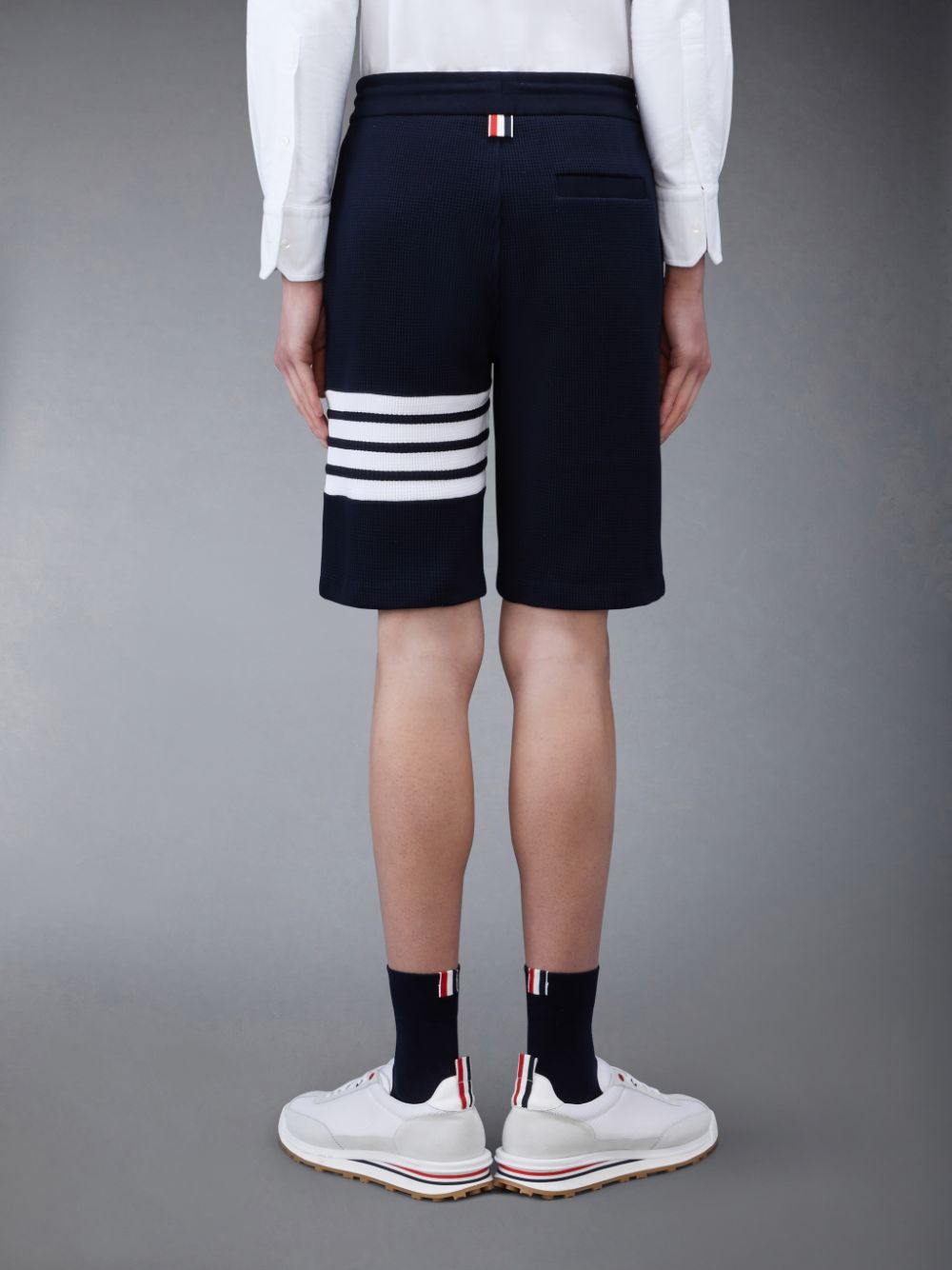 Thom Browne Waffle 4-Bar Men Sweatshorts Blue | HQF06C34277