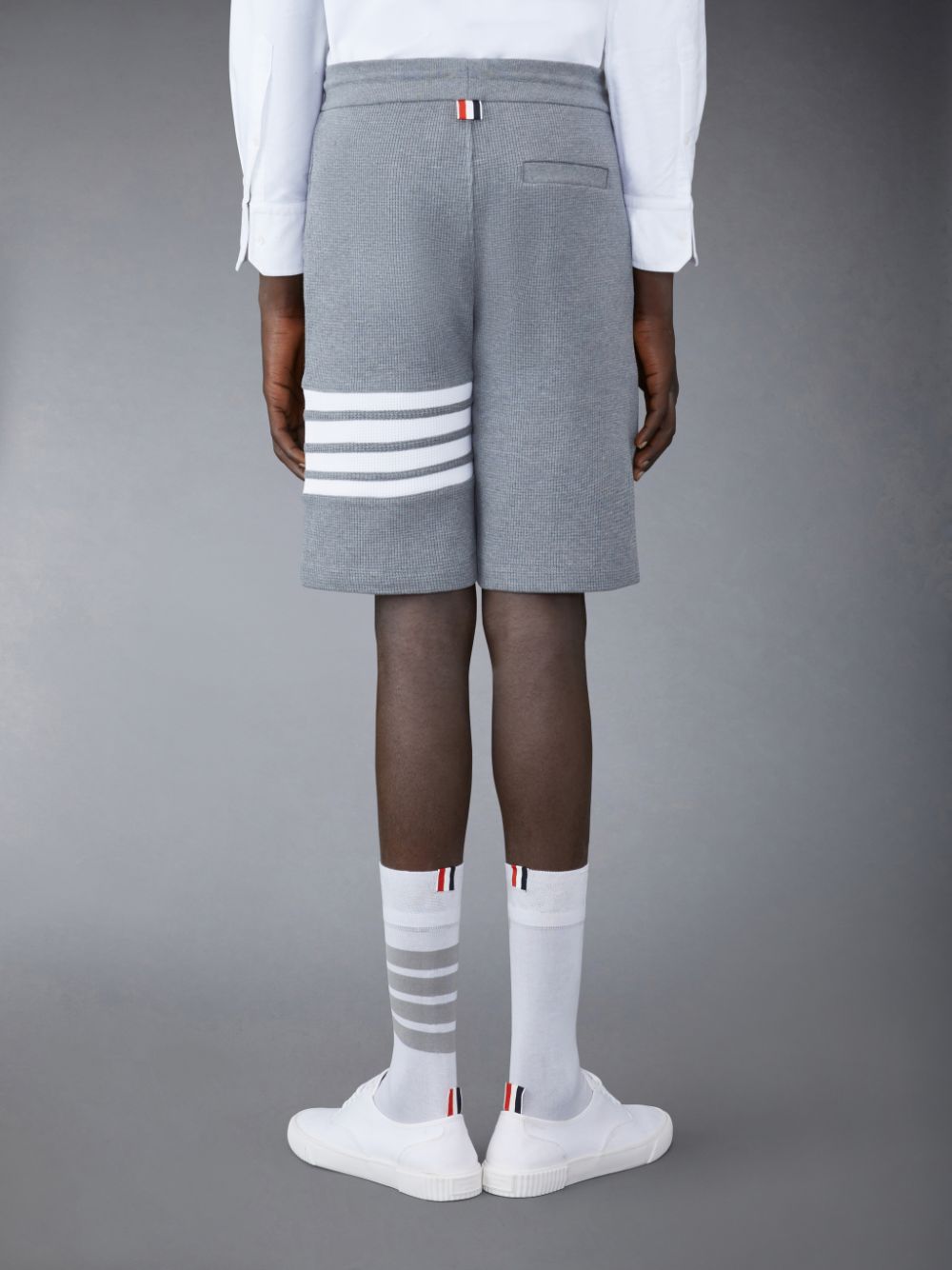 Thom Browne Waffle 4-Bar Men Sweatshorts Grey | MRX07C33843