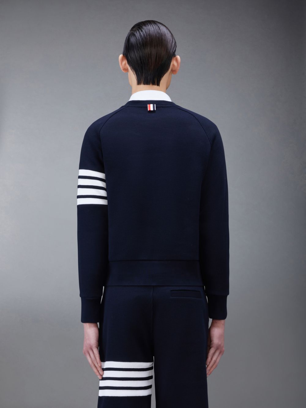 Thom Browne Waffle Raglan Men Sweatshirts Blue | EPD88S86007