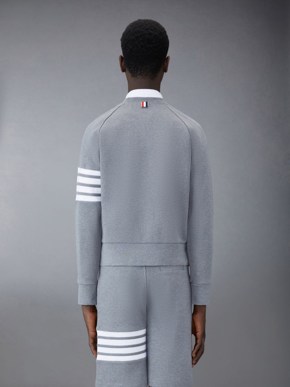 Thom Browne Waffle Raglan Men Sweatshirts Grey | WSC89H47750