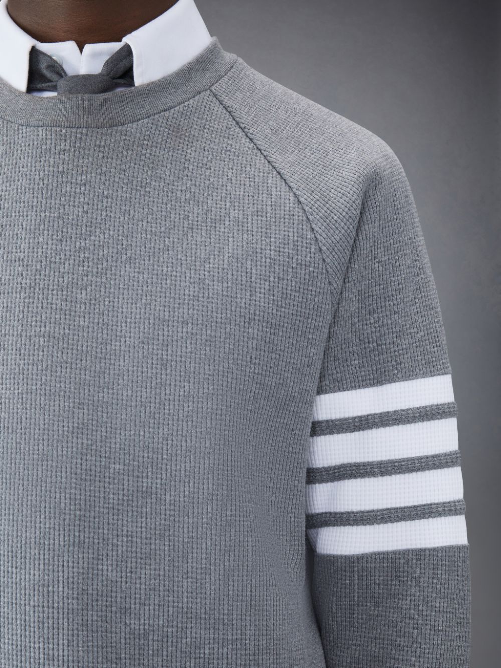 Thom Browne Waffle Raglan Men Sweatshirts Grey | WSC89H47750