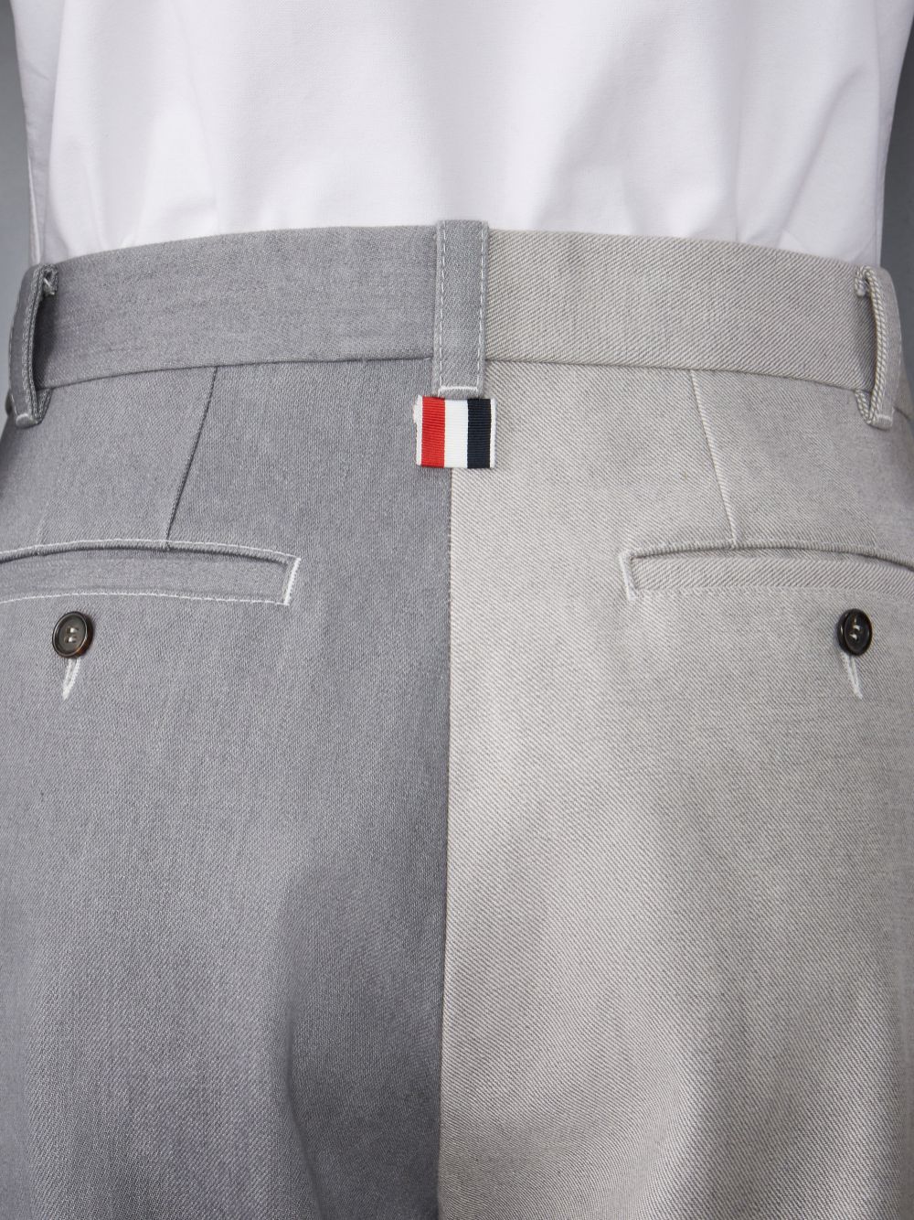 Thom Browne Washed Denim Contrast Topstitching Unconstructed Straight Leg Men Pants Grey | BYI62S07729