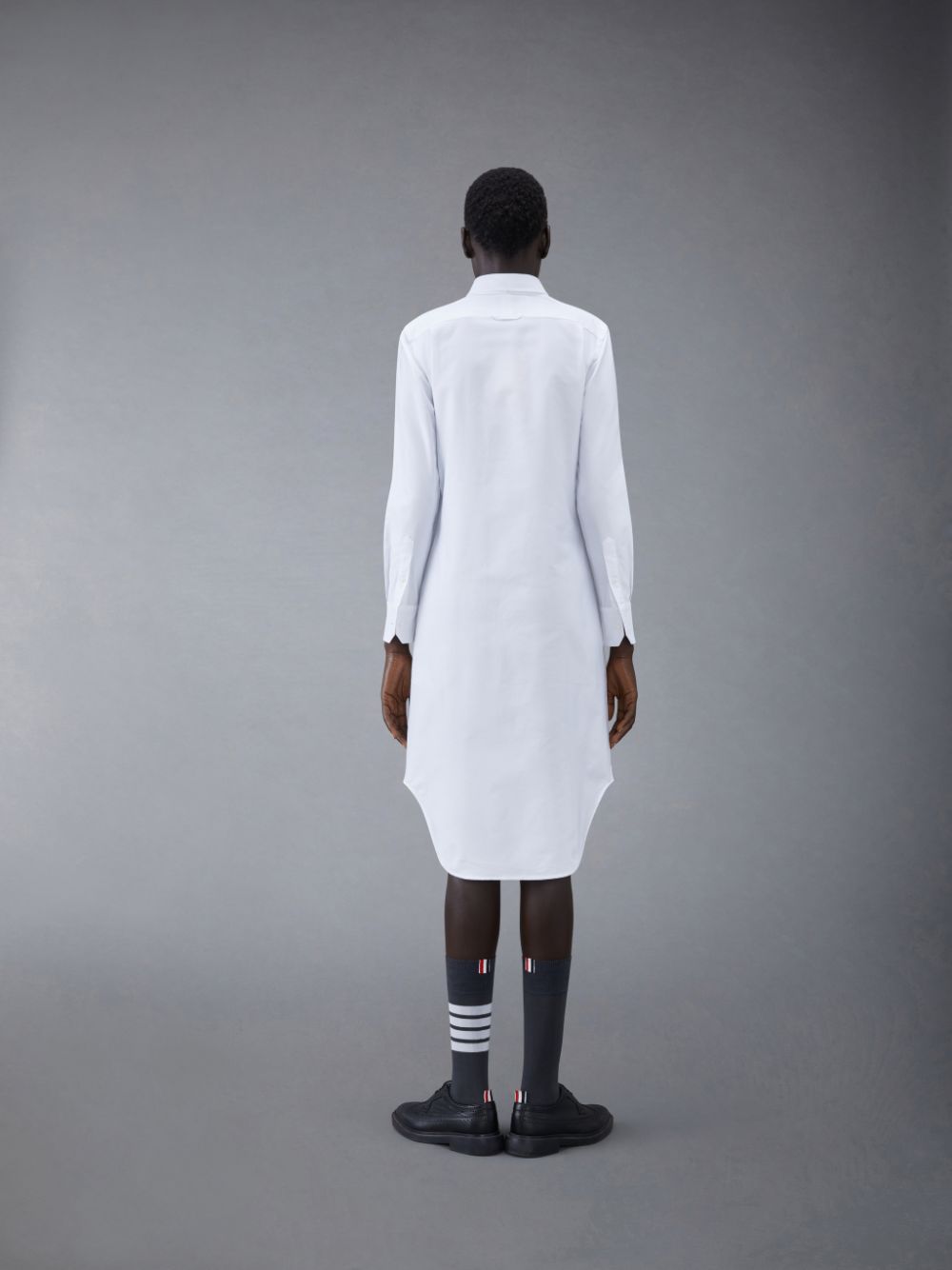 Thom Browne White Classic Oxford Long-sleeve Button Down Knee Length Shirt Women Dress White | ZIQ51H90968