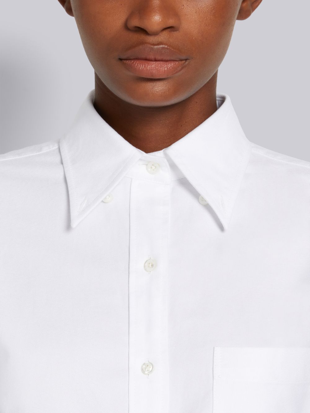 Thom Browne White Oxford High Waisted A-Line Below The Knee Shirt Women Dress White | DMK70M04270