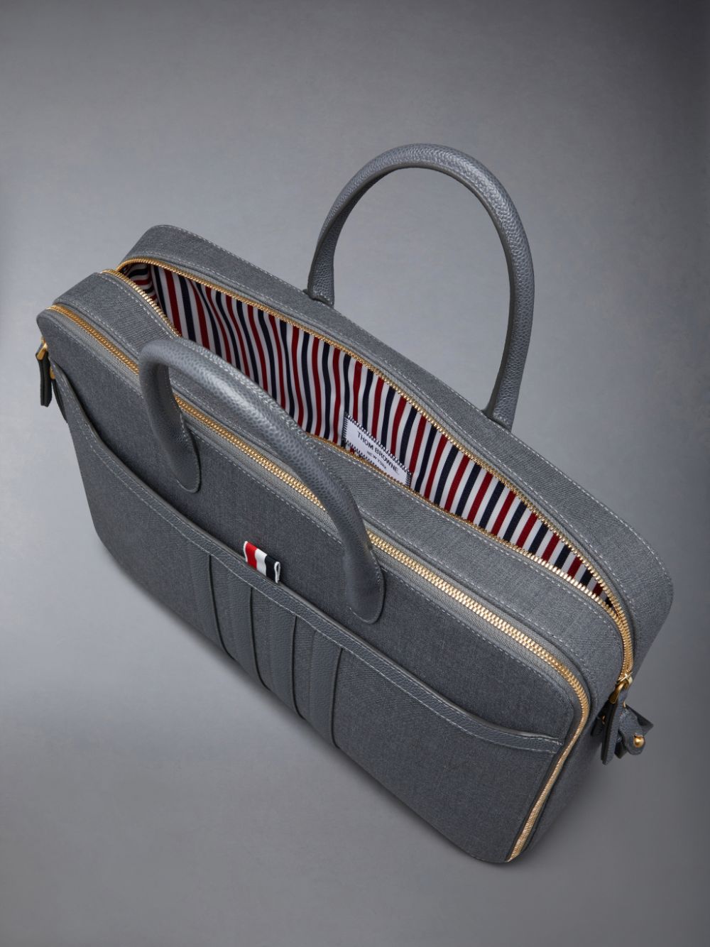 Thom Browne Wool 4-Bar Men Business Bags Grey | RNW10G88392