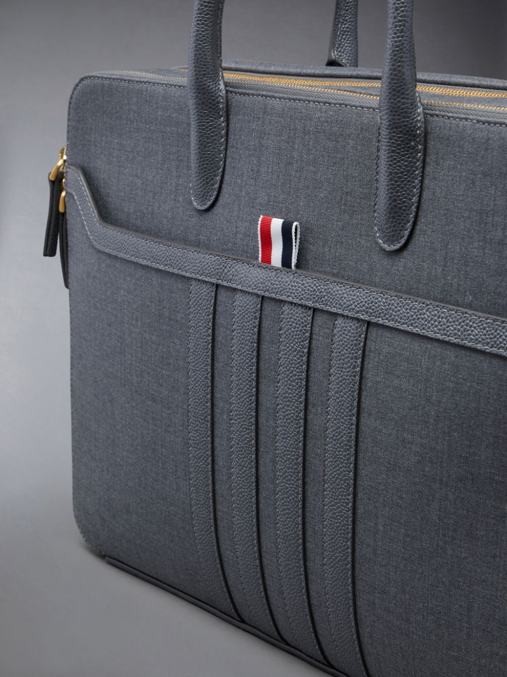 Thom Browne Wool 4-Bar Men Business Bags Grey | RNW10G88392