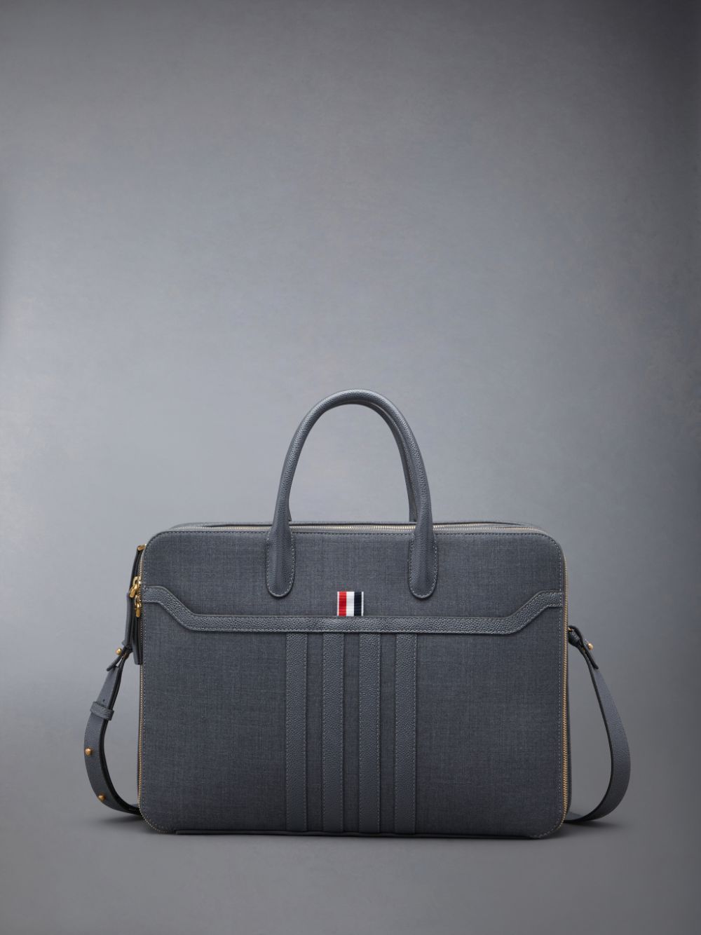 Thom Browne Wool 4-Bar Men Business Bags Grey | RNW10G88392