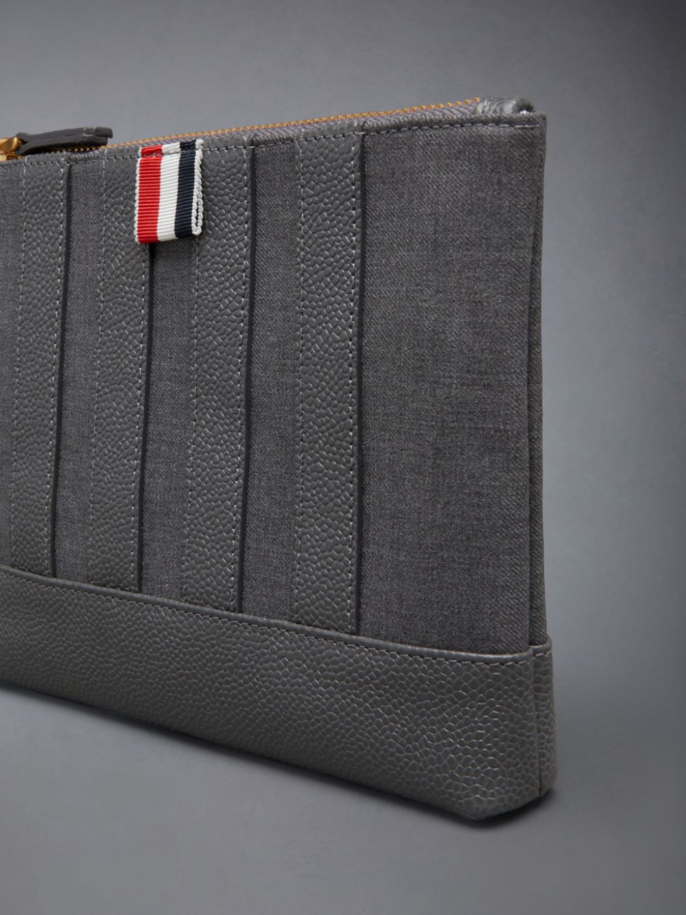 Thom Browne Wool 4-Bar Men Clutch Bags Grey | WPO29B13533