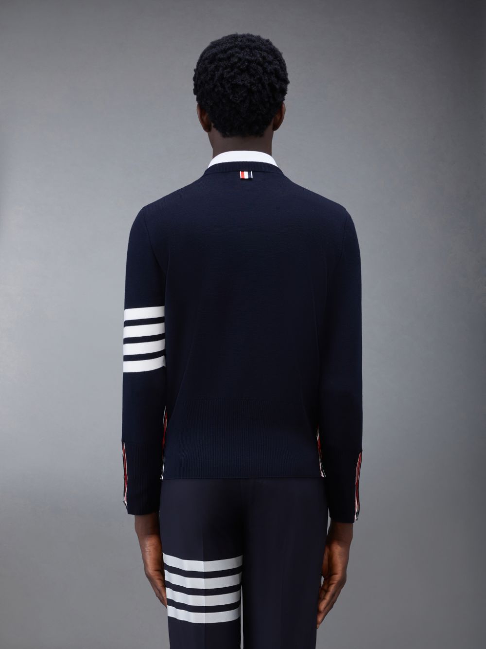 Thom Browne Wool 4-Bar Men Pullover Blue | QDZ05P52660