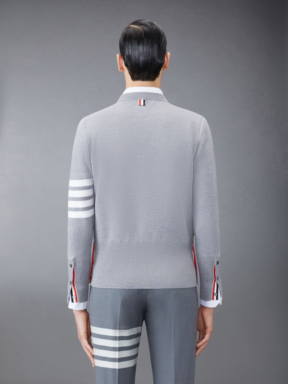 Thom Browne Wool 4-Bar Men Pullover Grey | FFQ01U81905