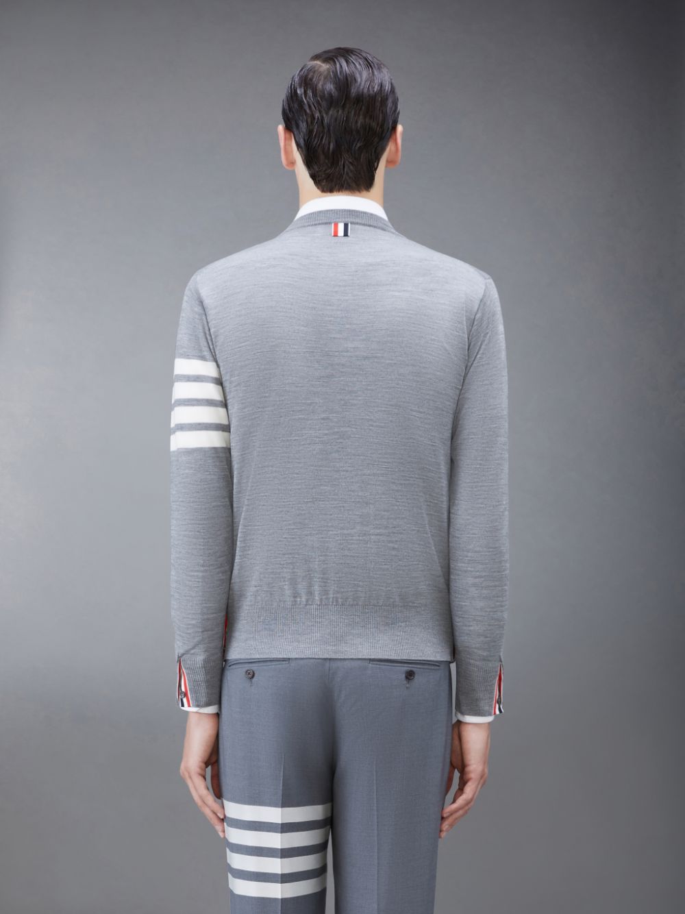 Thom Browne Wool 4-Bar Men Pullover Grey | RZK59L68312