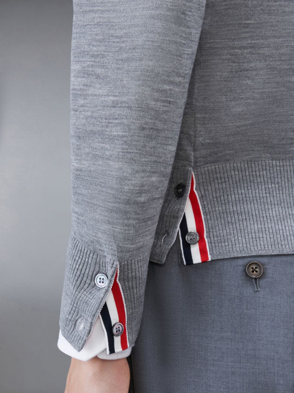 Thom Browne Wool 4-Bar Men Pullover Grey | RZK59L68312