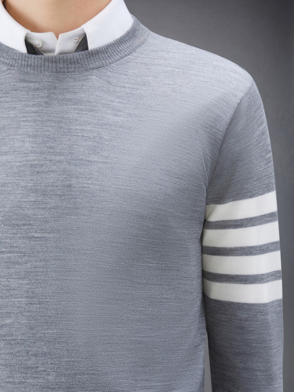 Thom Browne Wool 4-Bar Men Pullover Grey | RZK59L68312