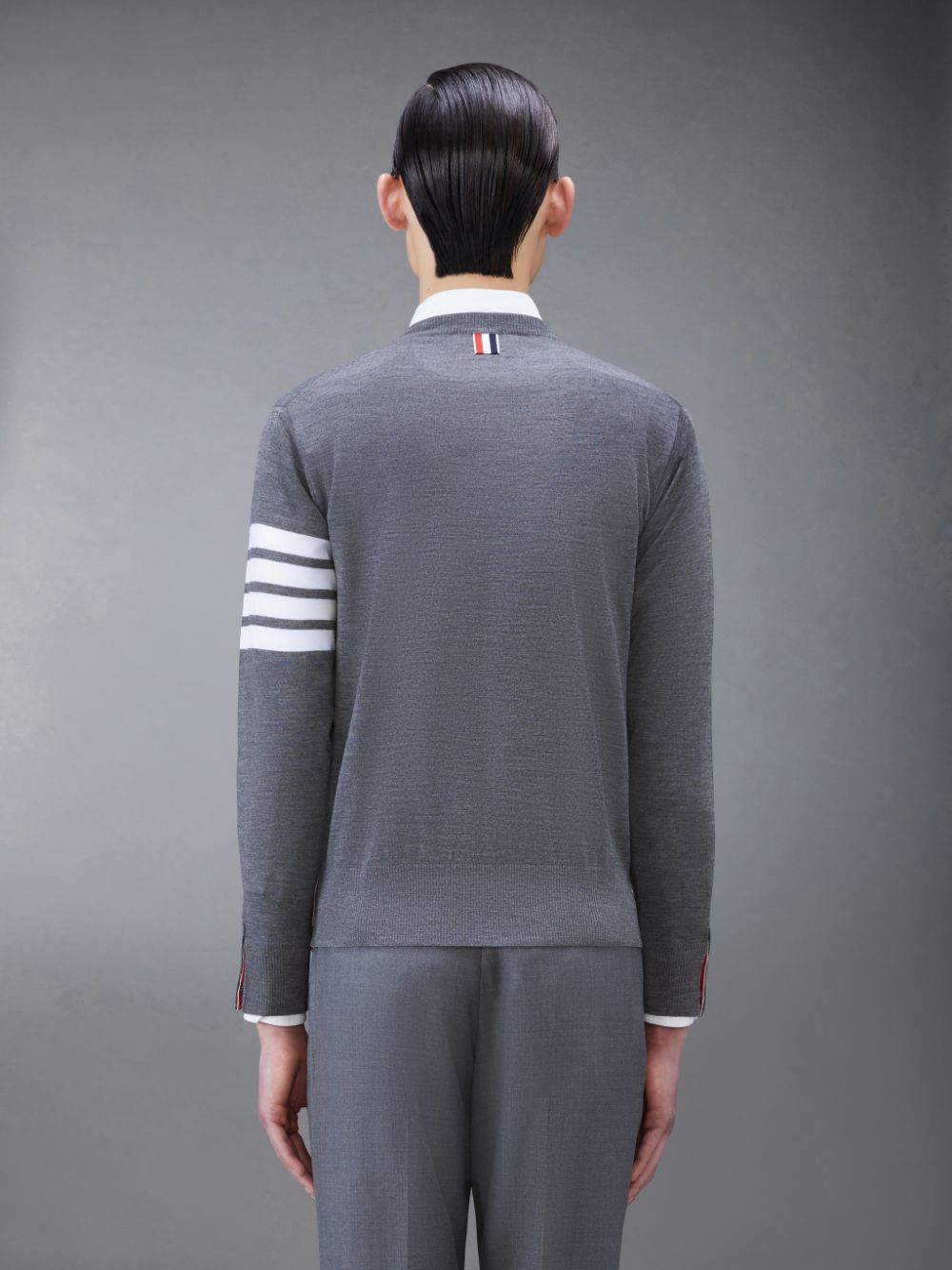 Thom Browne Wool 4-Bar Men Pullover Grey | DGN69N39341