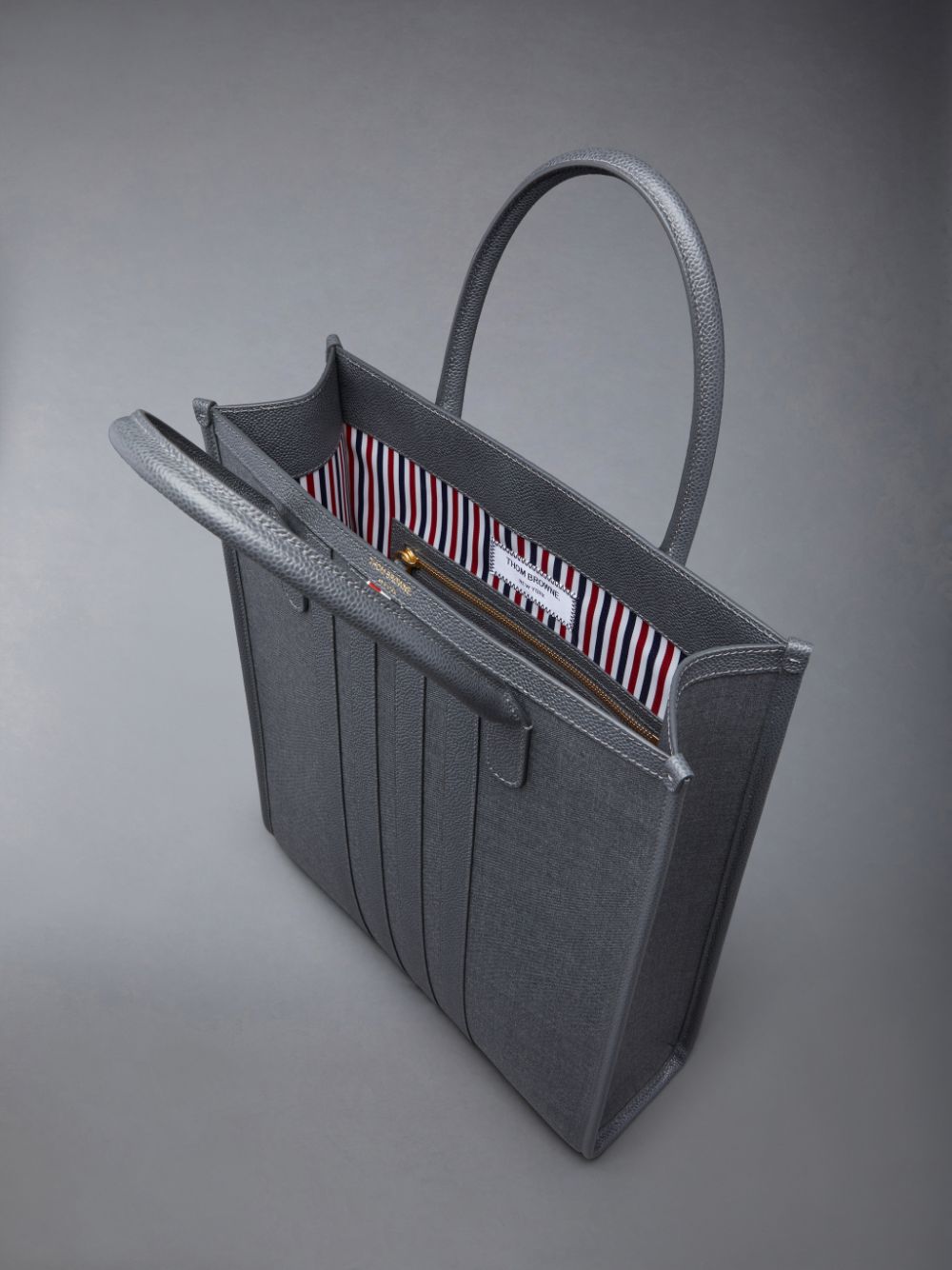 Thom Browne Wool 4-Bar Men Tote Bags Grey | HYI82V44206