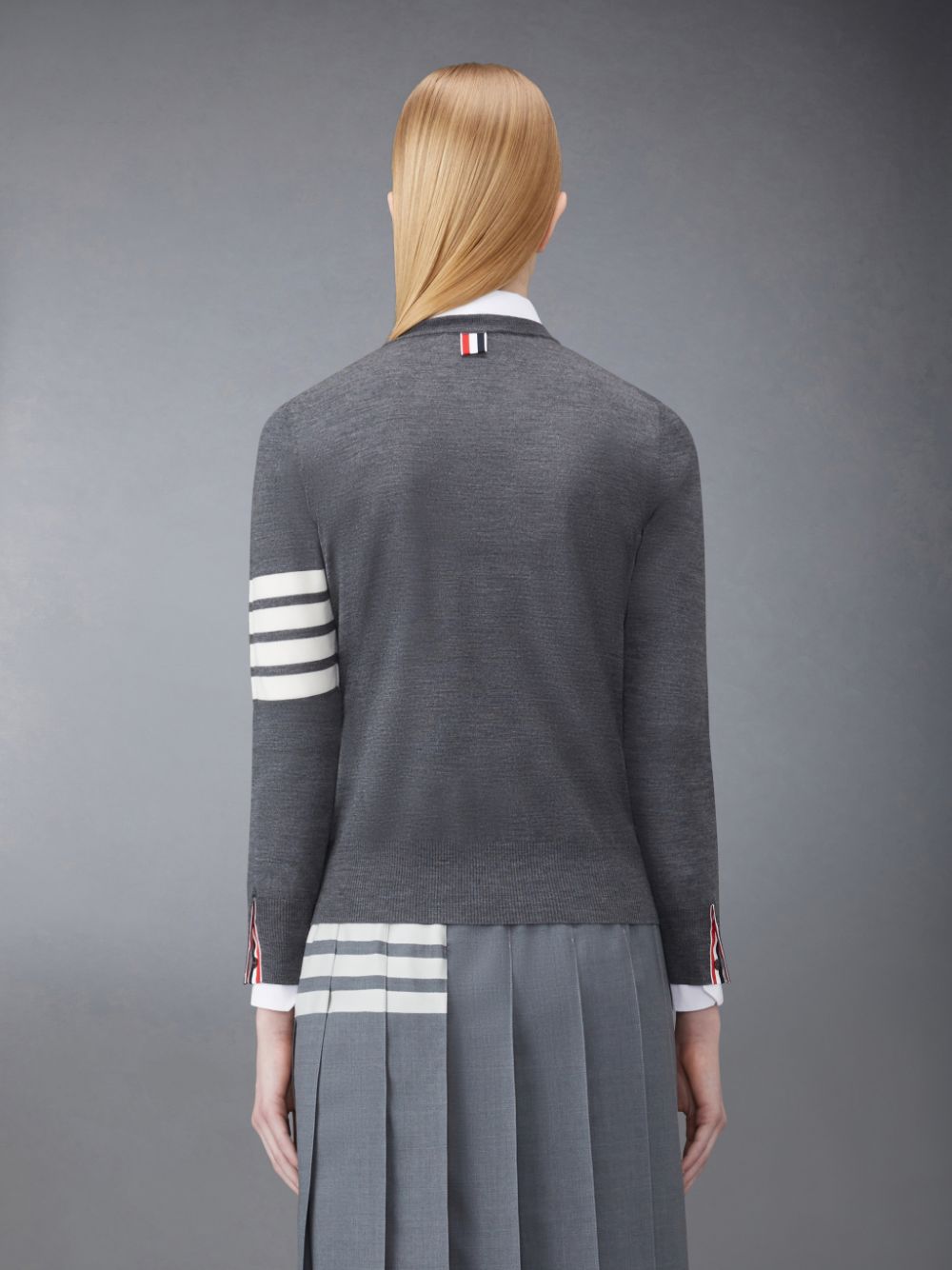 Thom Browne Wool 4-Bar Relaxed Women Pullover Grey | CLT47A59688