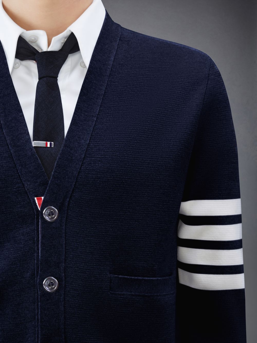 Thom Browne Wool 4-Bar V-Neck Men Cardigan Blue | RVF18Q76868