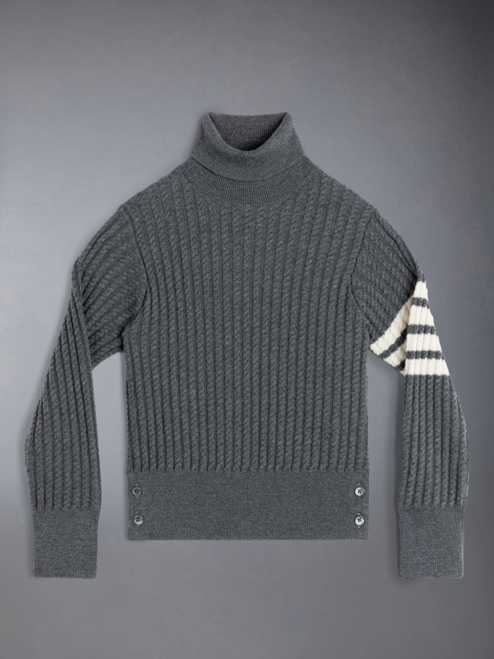 Thom Browne Wool Cable Knit 4-Bar Boys\'s Pullover Grey | OJX39X89172