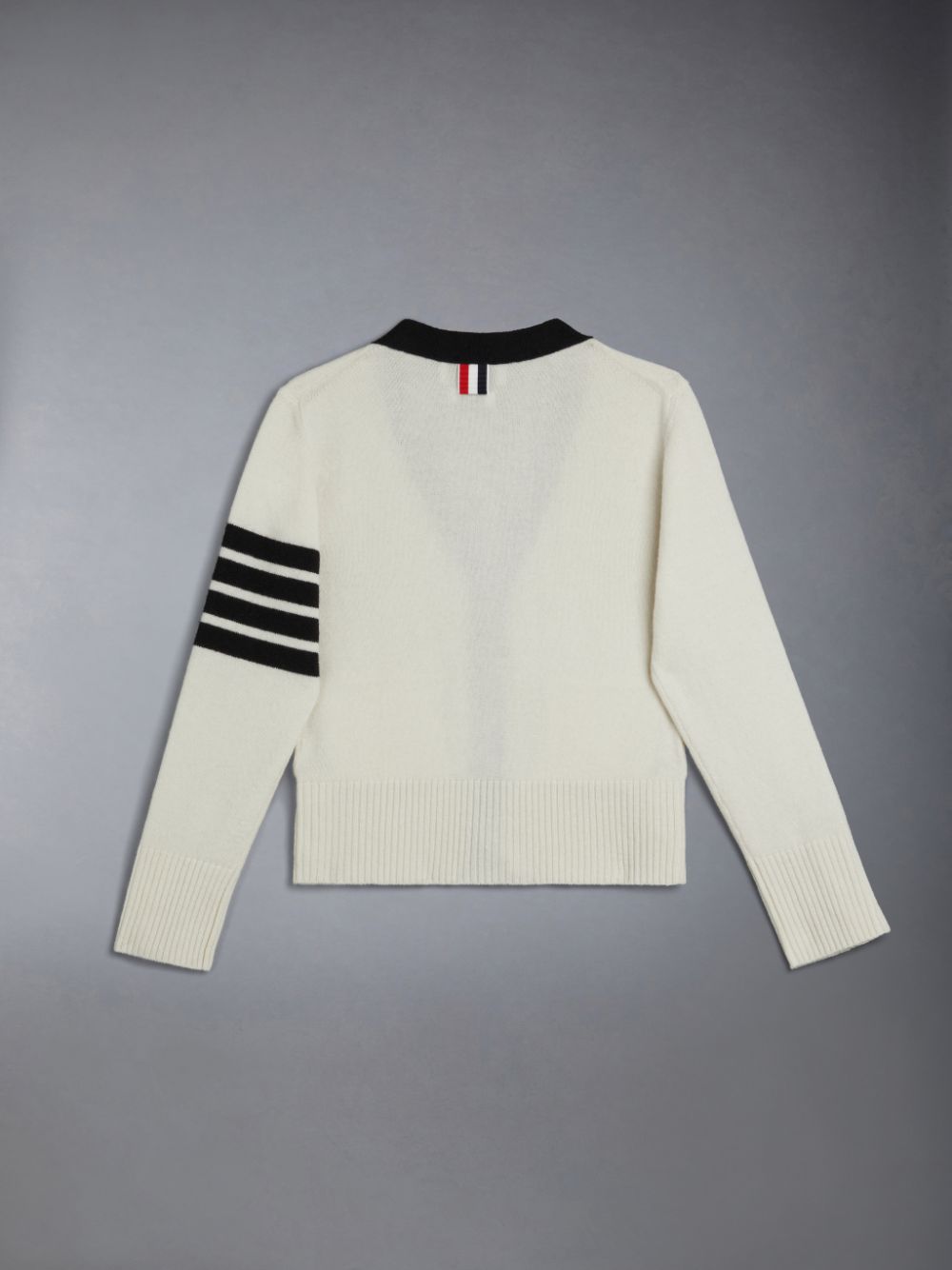 Thom Browne Wool Cashmere 4-Bar Calssic Boys's Cardigan Beige | TNW90H67809