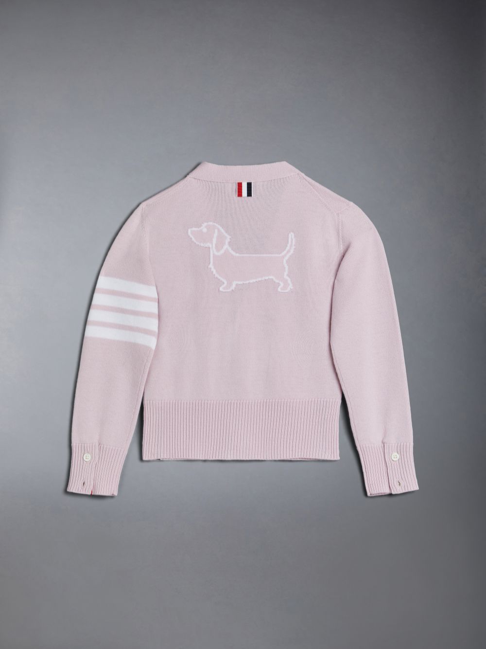 Thom Browne Wool Cashmere 4-Bar Hector Classic Boys's Cardigan Pink | YNR56N55014