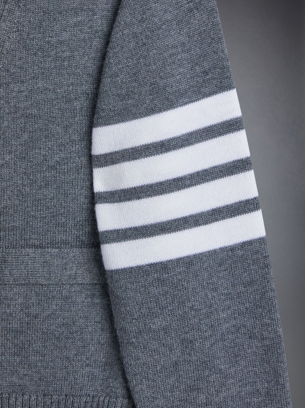 Thom Browne Wool Cashmere 4-Bar Hector Classic Boys's Cardigan Grey | AQO01G51148