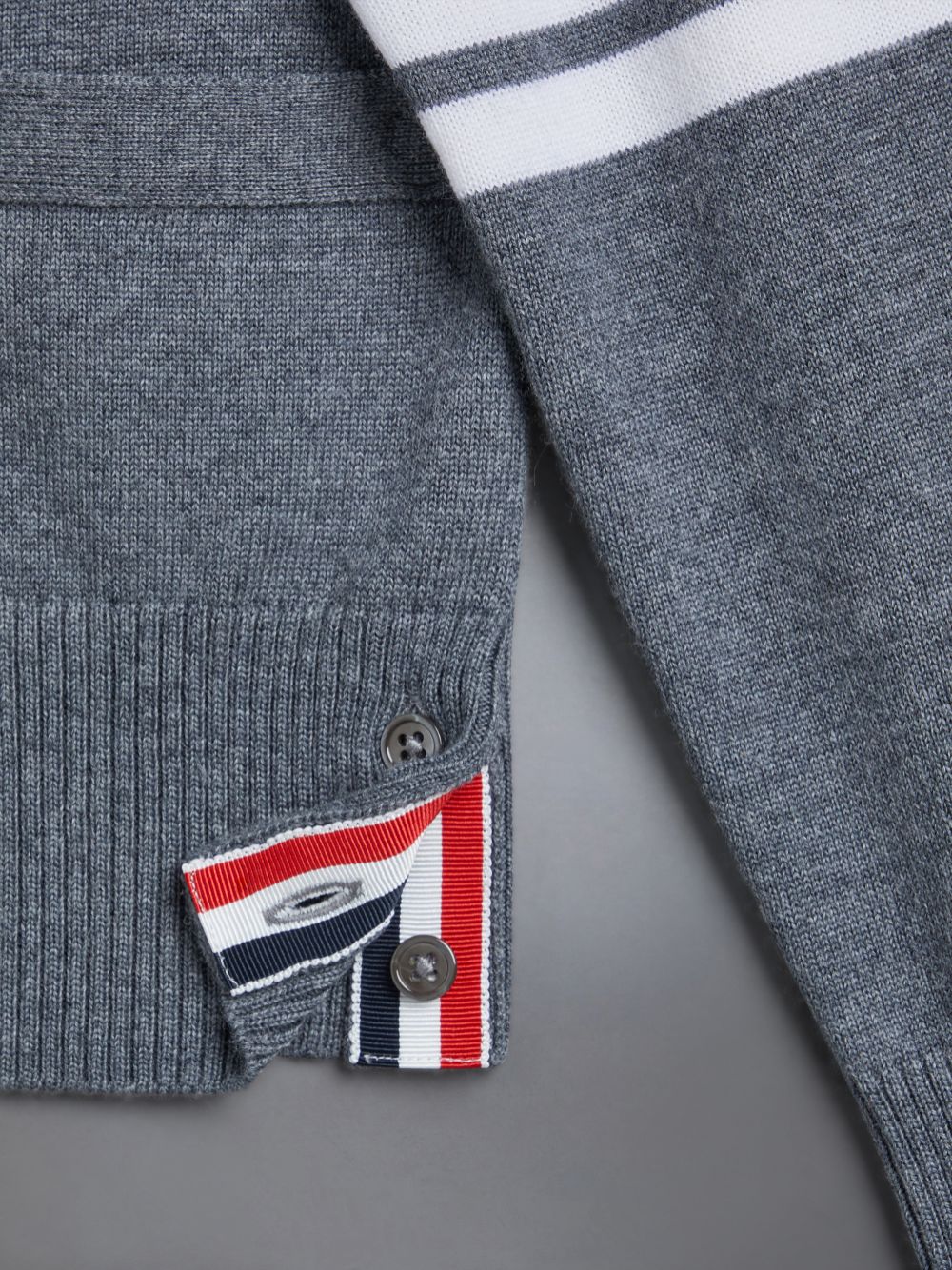 Thom Browne Wool Cashmere 4-Bar Hector Classic Boys's Cardigan Grey | AQO01G51148